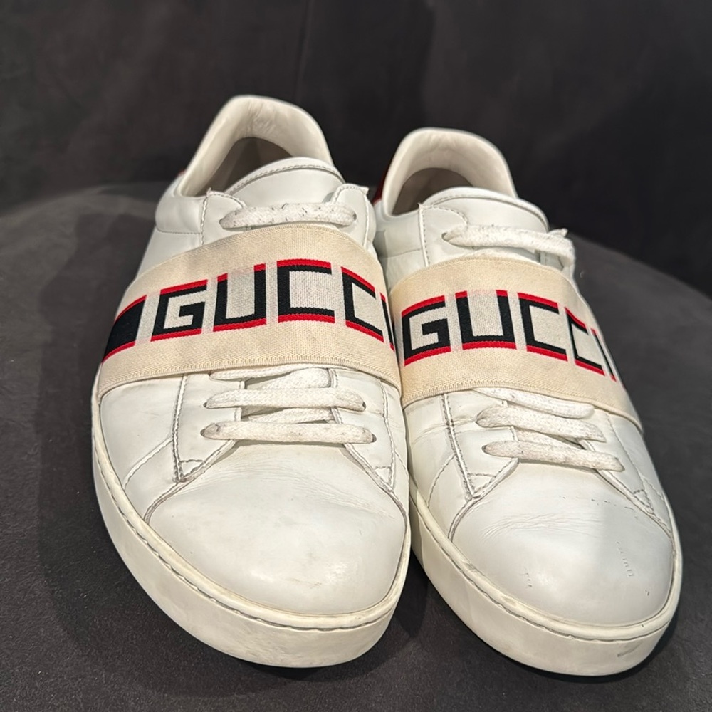 Authentic white Gucci sneakers